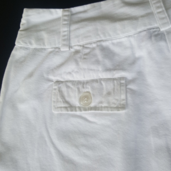 PEPPERMINT BAY ♡ Super-Sweet Vintage White Button Cuff Cotton Casual Shorts S - Picture 11 of 12